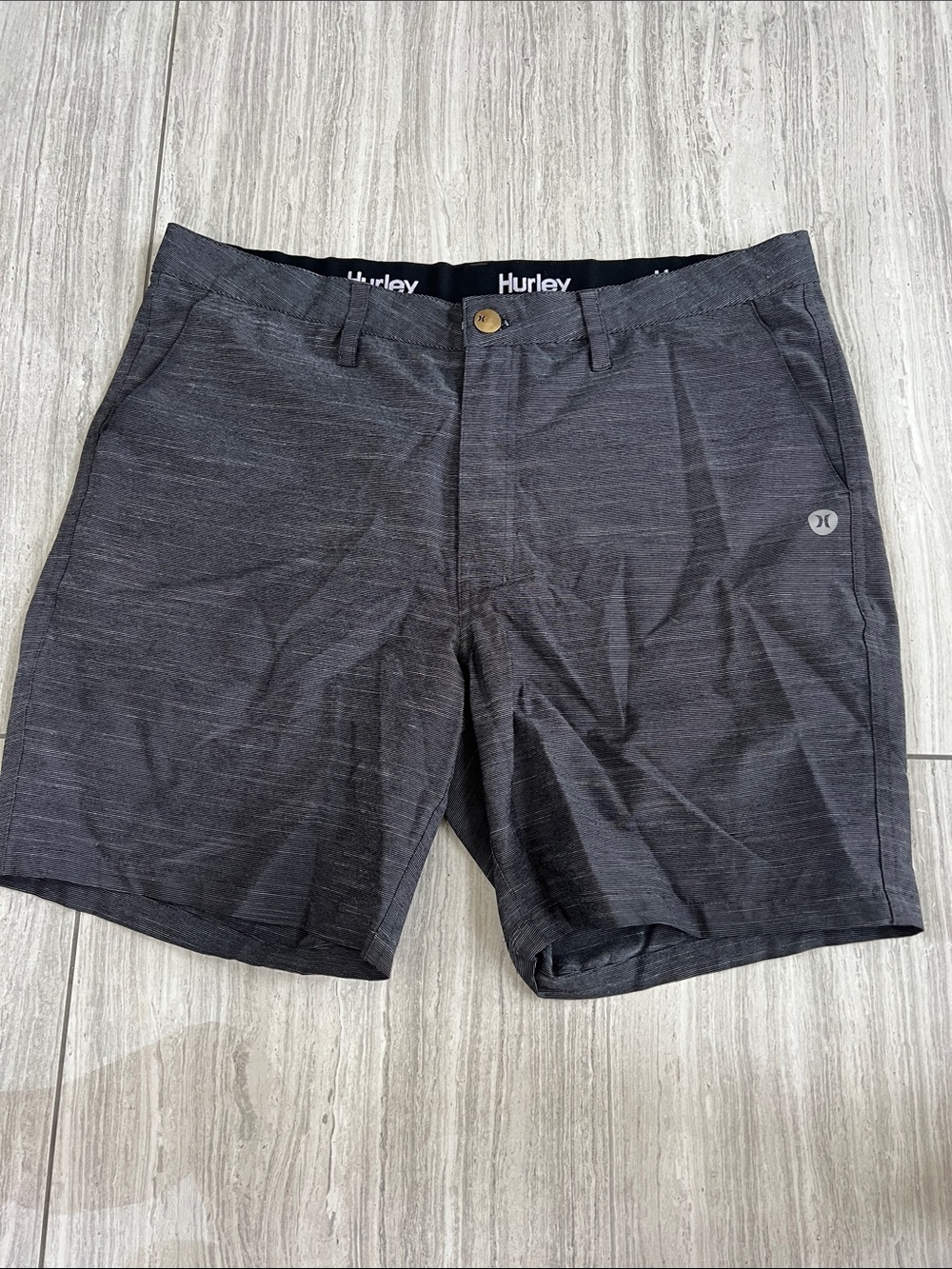 Hurley Men’s Charcoal Gray Flat Front Shorts